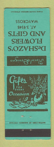 Matchbook Cover - DeShazo's Flowers and Gifts Waycross GA