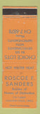 Matchbook Cover - Roscoe Sanders Home Builder Chagrin Falls OH