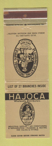 Matchbook Cover - Hajoca Pluming Heating Supply Adrmore PA WEAR