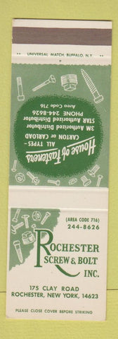 Matchbook Cover - Rochester Screw and Bolt NY SAMPLE