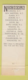 Matchbook Cover - Nichols Discount City Stores Corning Elmira Auburn Herkimer NY