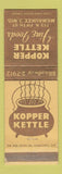 Matchbook Cover - Kopper Kettle Restaurant Milwaukee WI WEAR