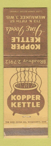Matchbook Cover - Kopper Kettle Restaurant Milwaukee WI WEAR