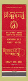 Matchbook Cover - Park Hotel Dawson Creek BC WEAR