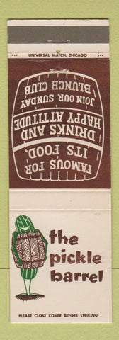 Matchbook Cover - The Pickle Barrel Chicago IL Northbrook Park Forest