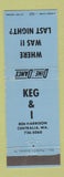 Matchbook Cover - Keg & I Centralia WA