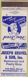 Matchbook Cover - Joseph Gravel Son Restaurant Woonsocket RI