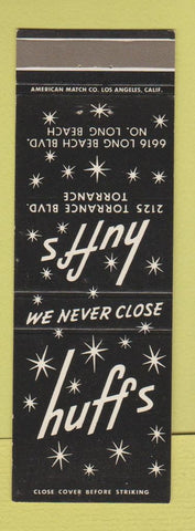 Matchbook Cover - Huff's Restaurant Torrance CA