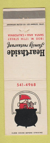 Matchbook Cover - Hearthside Family Restaurant Santa Ana CA