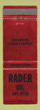Matchbook Cover - Rader Beverages Boyertown PA WEAR