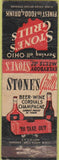 Matchbook Cover - Stone's Grill Ohio Chain OH Arrow WEAR