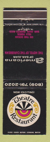 Matchbook Cover - Theatre Restaurant Americana Hotel San Juan Puerto Rico