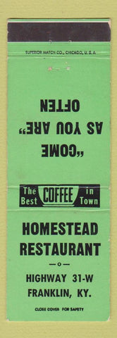 Matchbook Cover - Homestead Restaurant Franklin KY