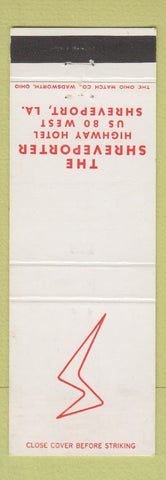 Matchbook Cover - Shreveporter Hotel Shreveport LA