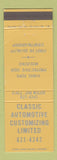 Matchbook Cover - Classic Automotive Customizing