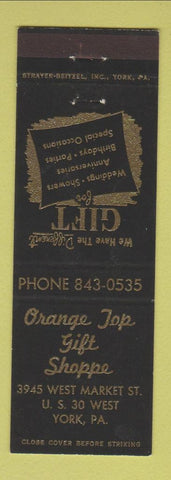 Matchbook Cover - Orange Top Gift Shoppe York PA