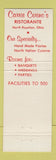 Matchbook Cover - Carrie Cerino's Restaurant North Royalton OH Italian