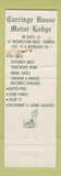 Matchbook Cover - Carriage House Motor Lodge Sturbridge MA