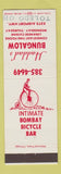 Matchbook Cover - Haddad's Bungalow Toledo OH Bombay Bicycle Club STAMPED