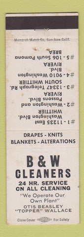 Matchbook Cover - B&W Cleaners Whittier CA WEAR