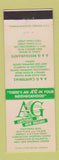 Matchbook Cover - A&G Cafeterias New Orleans LA