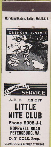Matchbook Cover - Little Nite Club Petersburg VA