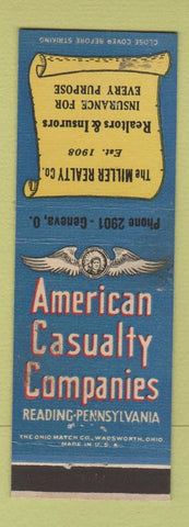 Matchbook Cover - Miller Real Estate Agency Geneva OH