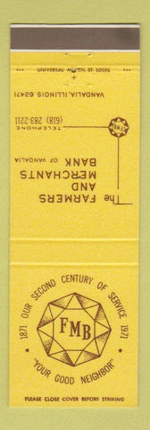 Matchbook Cover - Farmers and Merchants Bank Vandalia IL