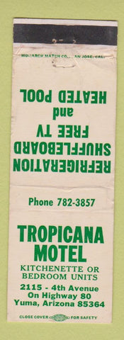 Matchbook Cover - Tropicana Motel Yuma AZ WORN