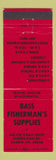 Matchbook Cover - Bass Fisherman's Supply Sardis MS