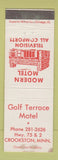Matchbook Cover - Golf Terrace Motel Crookston MN WEAR
