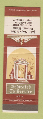 Matchbook Cover - John Noga & Son Funeral Home New Castle PA