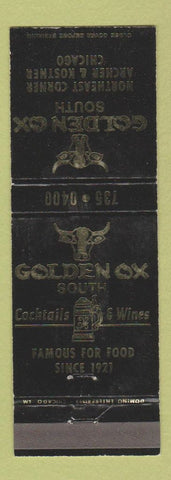 Matchbook Cover - Golden OX Restaurant Chicago IL WEAR