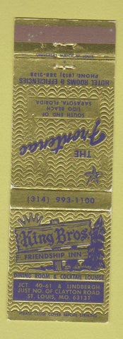 Matchbook Cover - King Bros Friendship Inn St Louis MO Frontenac Sarasota FL