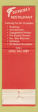 Matchbook Cover - Famous Restaurant Miami Beach FL WEAR