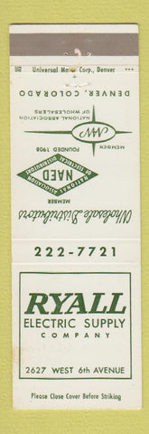 Matchbook Cover - Ryall Electric Supply Denver Colorado