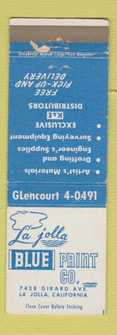 Matchbook Cover - La Jolla Blue Print Company CA