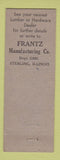 Matchbook Cover - Over the Top Door Equipment Sterling IL Frantz girlie