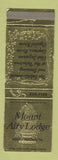 Matchbook Cover - Mount Airy Lodge Mount Pocono PA