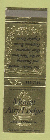 Matchbook Cover - Mount Airy Lodge Mount Pocono PA