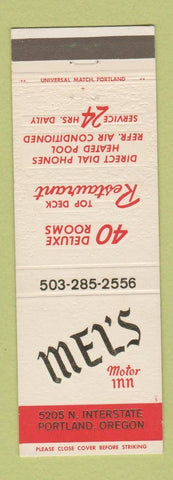 Matchbook Cover - Mel's Motor Inn Portland OR restaurant