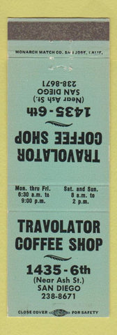 Matchbook Cover - Travolator Coffee Shop San Diego CA