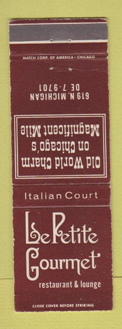 Matchbook Cover - Le Petite Gourmet Restaurant Chicago? IL
