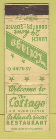 Matchbook Cover - The Cottage Restaurant Ashland OH WEAR