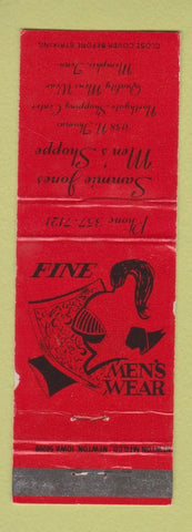 Matchbook Cover - Sammie Jones Men's Shoppe clothes Memphis TN WEAR