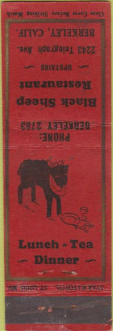 Matchbook Cover - Black Sheep Restaurant Berkeley CA Star