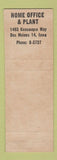 Matchbook Cover - Cupples Hesse Paper Products Des Moines IA