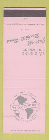 Matchbook Cover - Woman's World Salon Wigs Cosmetics  Kansas City MO