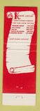 Matchbook Cover - Kings Cellar Hermosa Beach Malibu Hollywood CA RED