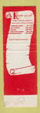 Matchbook Cover - Kings Cellar Hermosa Beach Malibu Hollywood CA BLACK